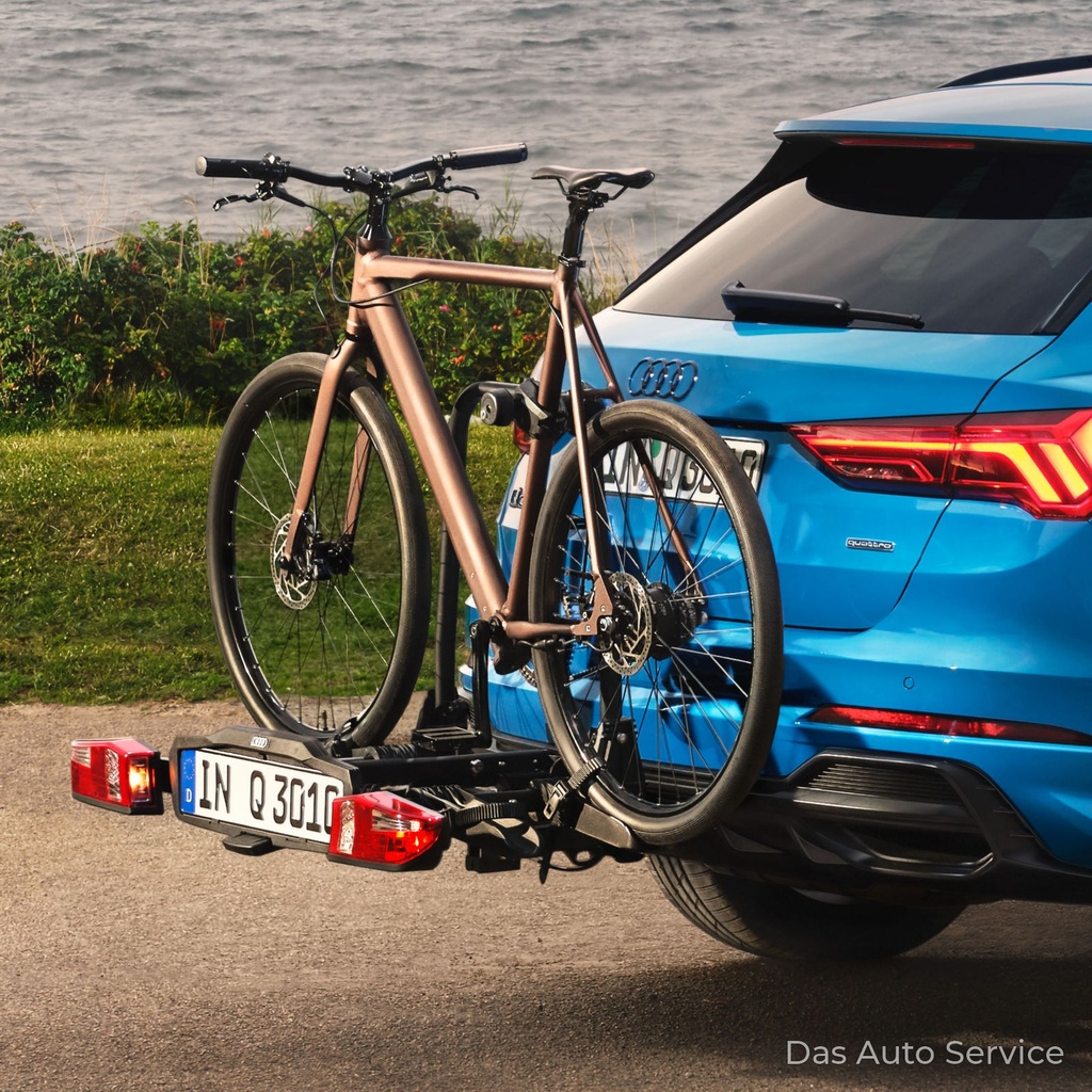 Audi folding towbar-mounted bike carrier for 2 bicycles – black